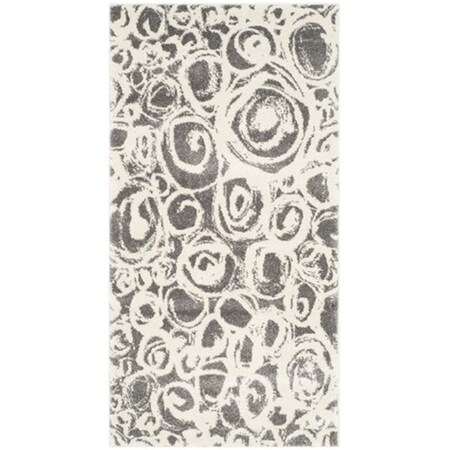Safavieh Porcello Power Loomed Rectangle Rug- Dark Grey - Ivory- 8 x 11 ft. 2 in. PRL4822D-8